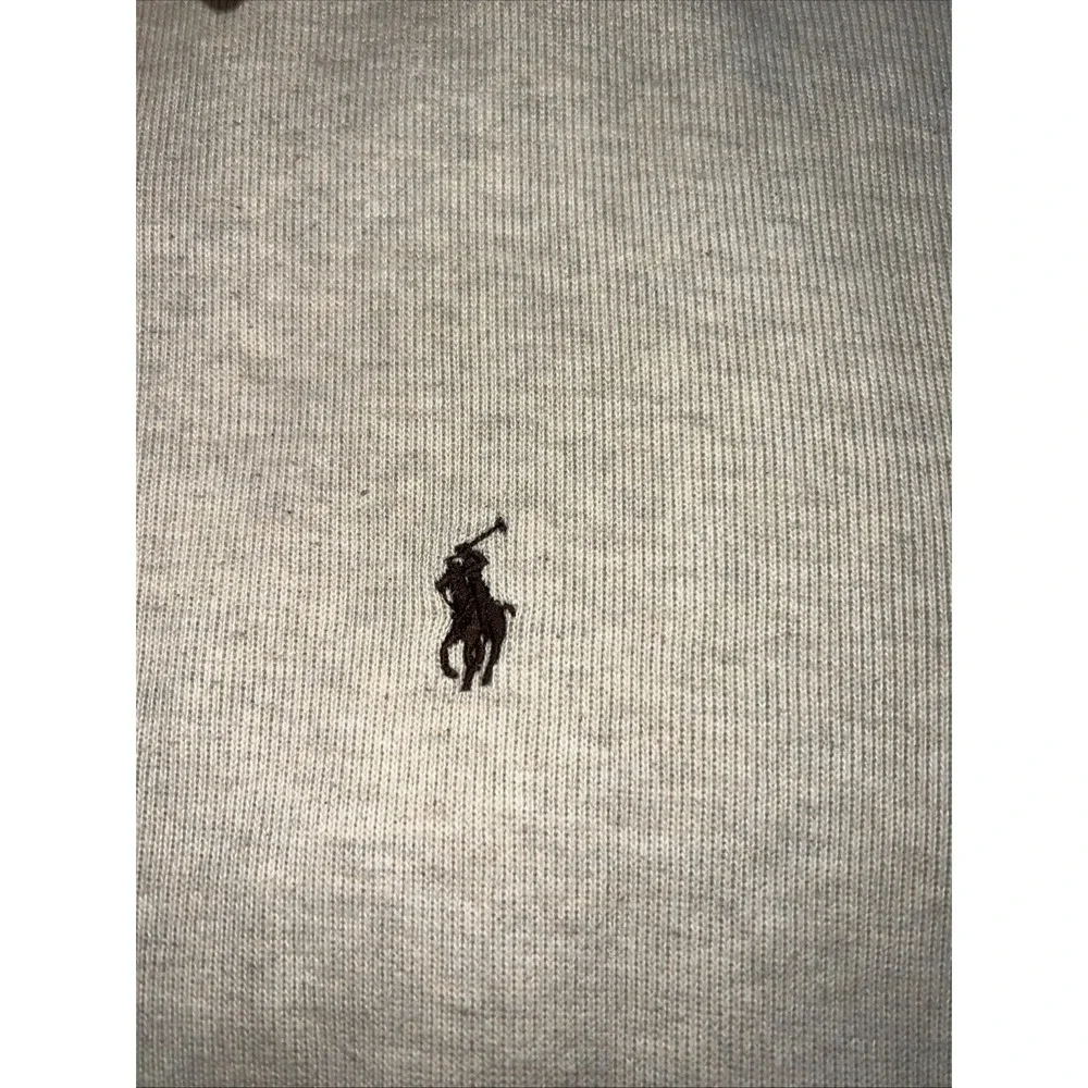 Polo Ralph Lauren Quarter 1/4 Zip Sweater Men's XL Tan Pony Logo Cotton Pullover